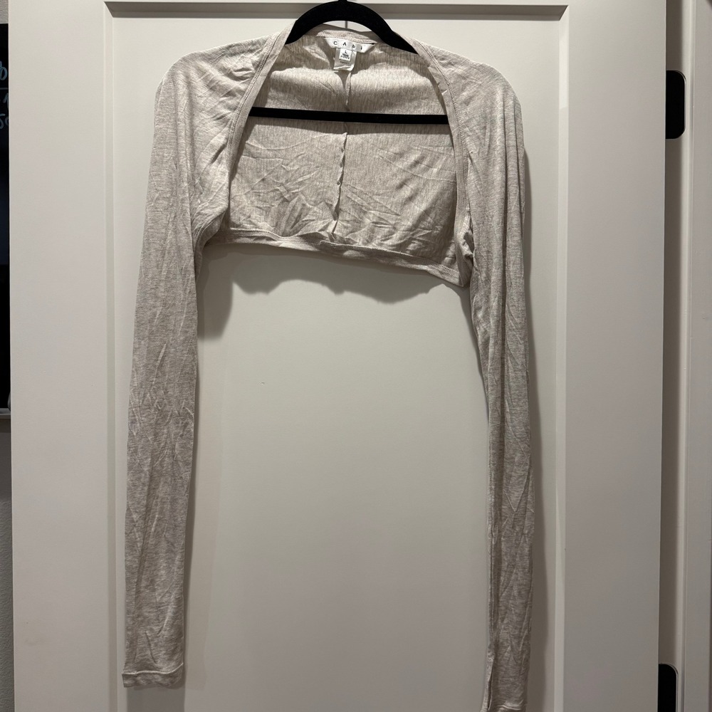 Balletcore Y2K CAbi Gray Cropped Shrug Bolero Long Sleeve Thumbholes L